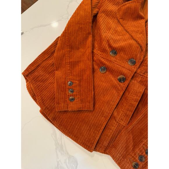 Cabi Rust Corduroy Jacket Style 4123 Wide Corduroy Double Breasted Blazer M - Picture 12 of 14